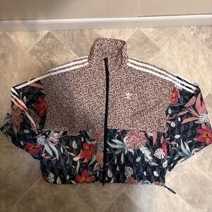 Adidas Originals x HER Studio London Track Jacket Tropical Leopard Med Cropped